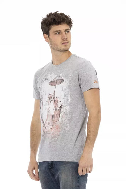 Trussardi Action Graues Baumwoll-T-Shirt für Herren