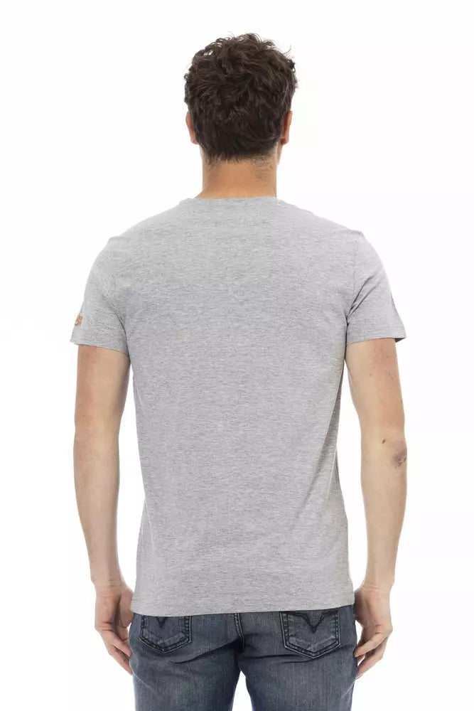 Trussardi Action Graues Baumwoll-T-Shirt für Herren