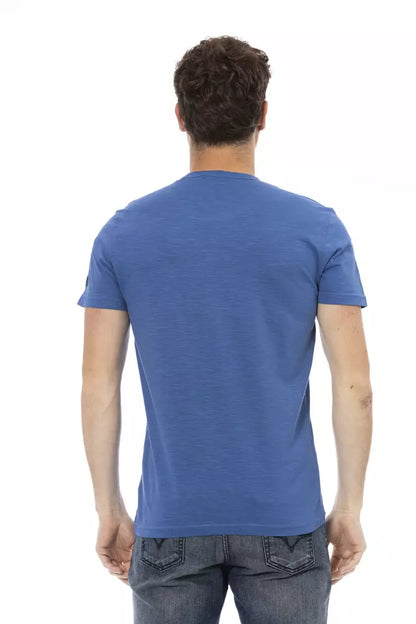 Trussardi Action Blaues Herren-T-Shirt aus Baumwolle