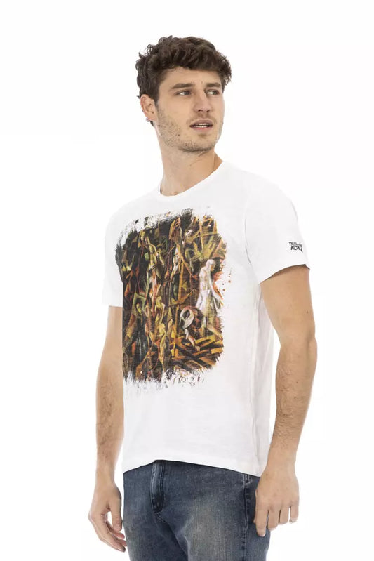 Trussardi Action Weißes Baumwoll-T-Shirt für Herren
