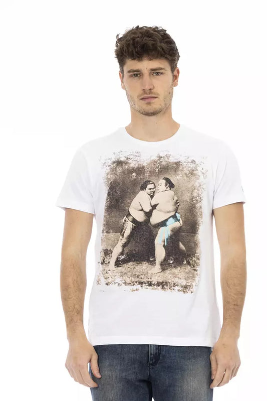 Trussardi Action Herren-T-Shirt aus weißer Baumwolle