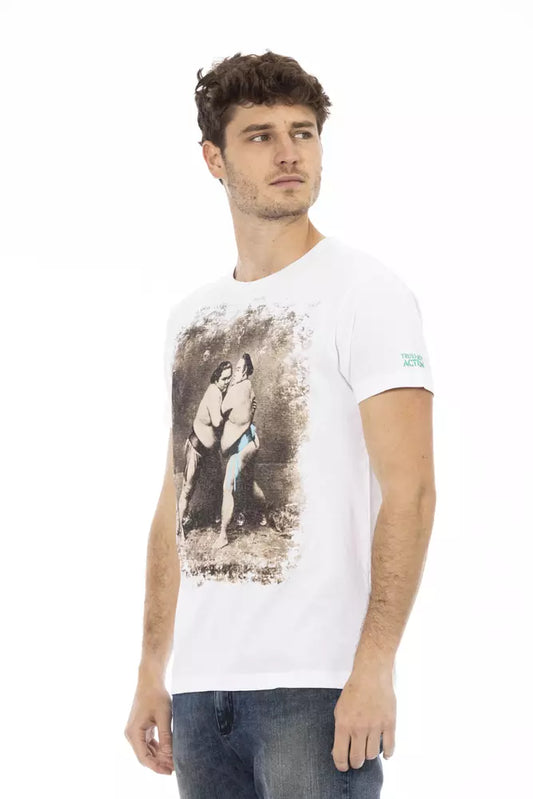 Trussardi Action Herren-T-Shirt aus weißer Baumwolle