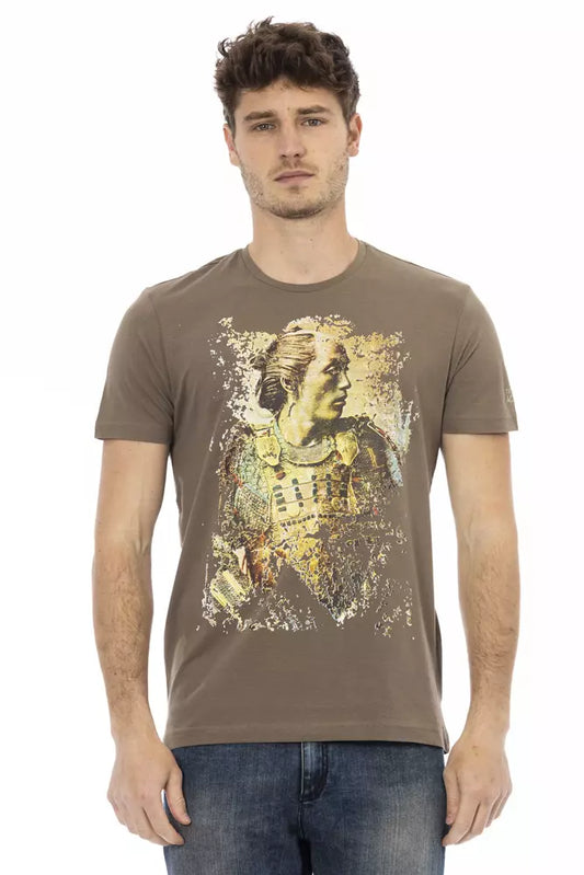 Trussardi Action Braunes Herren-T-Shirt aus Baumwolle