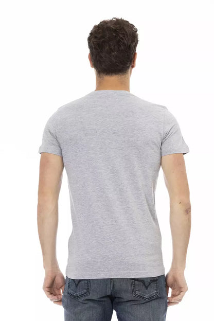 Trussardi Action Graues Baumwoll-T-Shirt für Herren