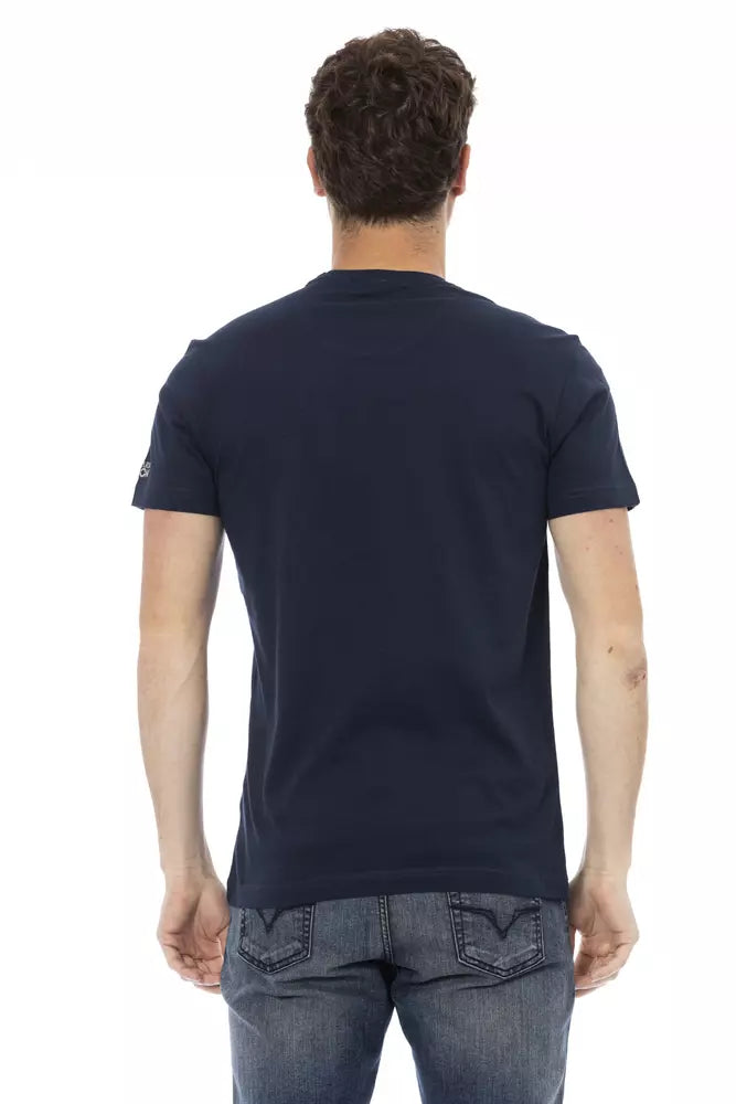 Trussardi Action Blaues Herren-T-Shirt aus Baumwolle