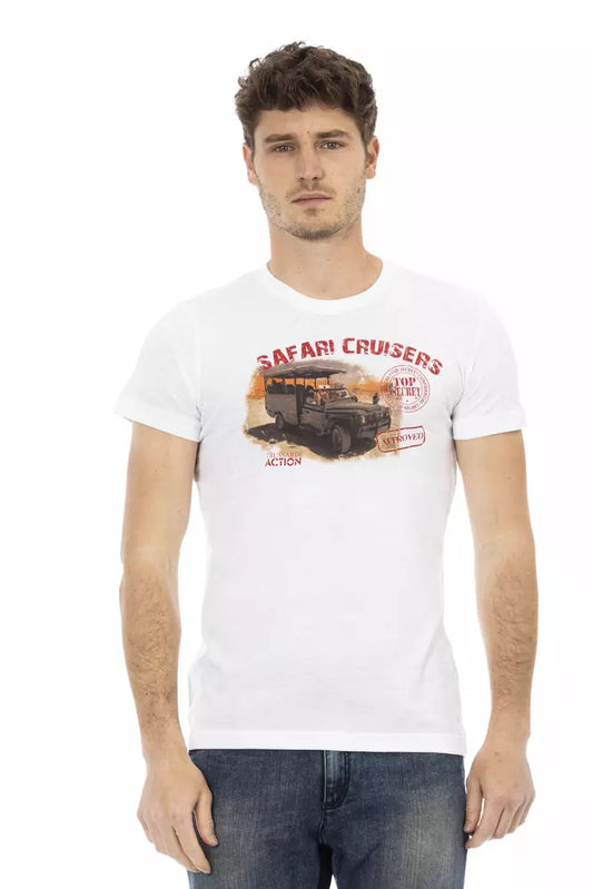 Trussardi Action Herren-T-Shirt aus weißer Baumwolle