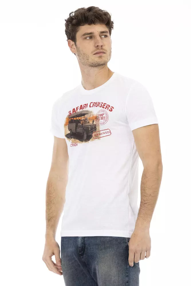 Trussardi Action Herren-T-Shirt aus weißer Baumwolle