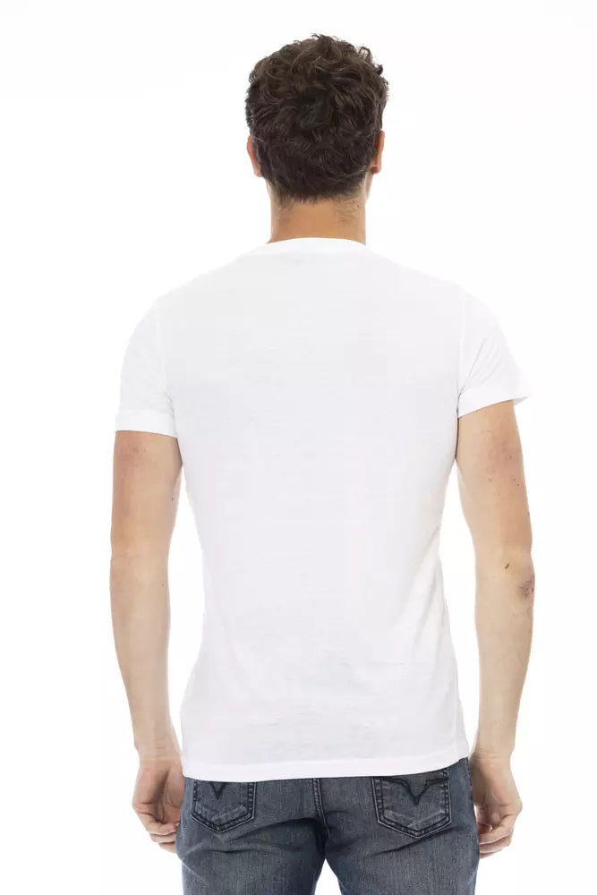 Trussardi Action Herren-T-Shirt aus weißer Baumwolle