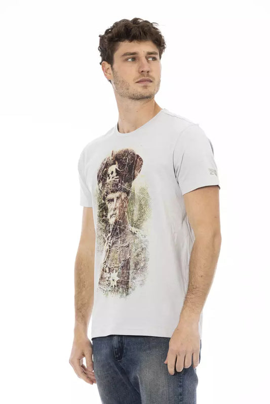 Trussardi Action Graues Baumwoll-T-Shirt für Herren