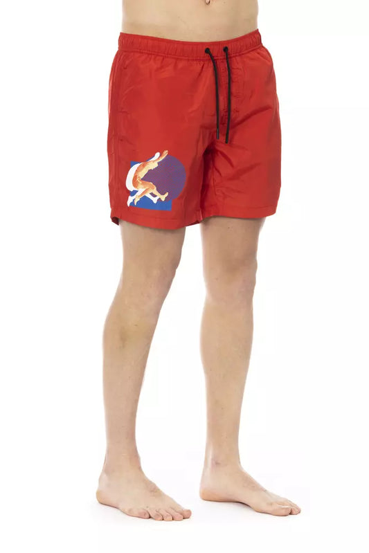 Bikkembergs – Rote Polyester-Badeshorts für Herren