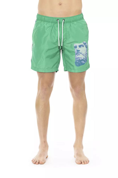 Bikkembergs Grüne Polyester Herren Badeshorts