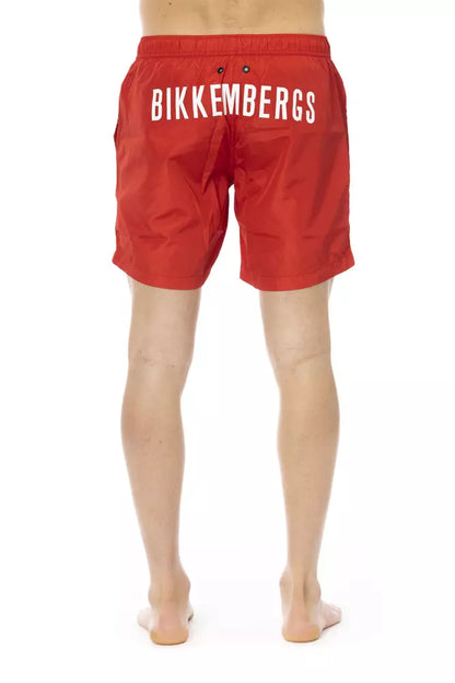 Bikkembergs – Rote Polyester-Badeshorts für Herren