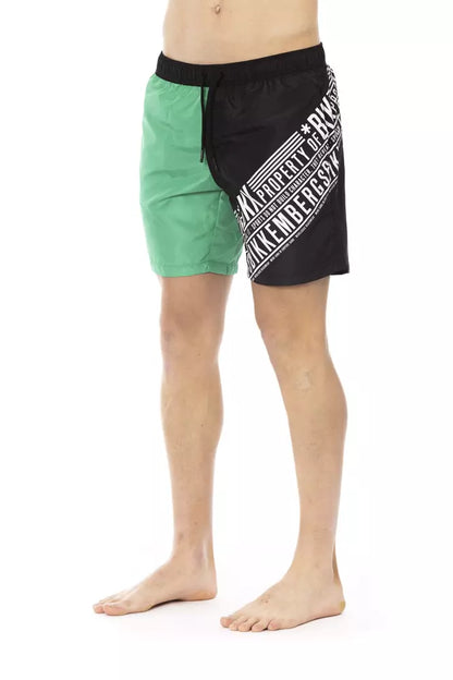 Bikkembergs Grüne Polyester-Badeshorts für Herren