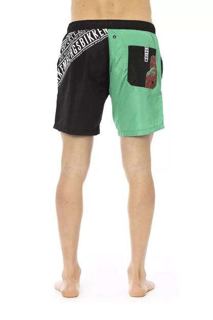 Bikkembergs Grüne Polyester-Badeshorts für Herren