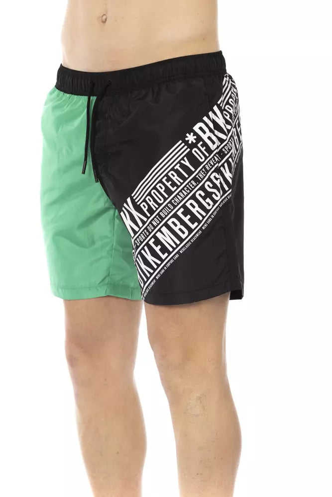Bikkembergs Grüne Polyester-Badeshorts für Herren