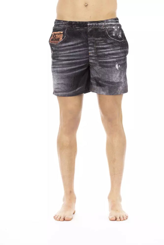 Just Cavalli Schwarze Badeshorts für Herren aus Polyester