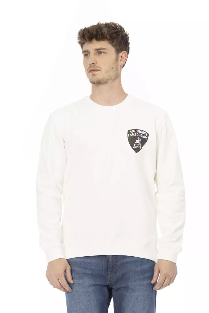 Automobili Lamborghini Herrenpullover aus weißer Baumwolle