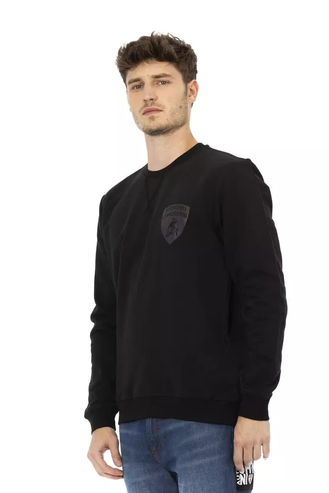 Automobili Lamborghini Schwarzer Baumwollpullover für Herren