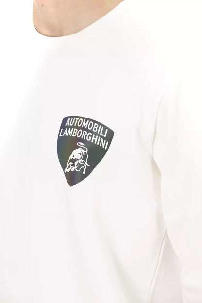 Automobili Lamborghini Herrenpullover aus weißer Baumwolle