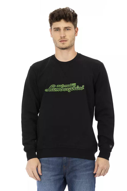 Automobili Lamborghini Herrenpullover aus schwarzer Baumwolle