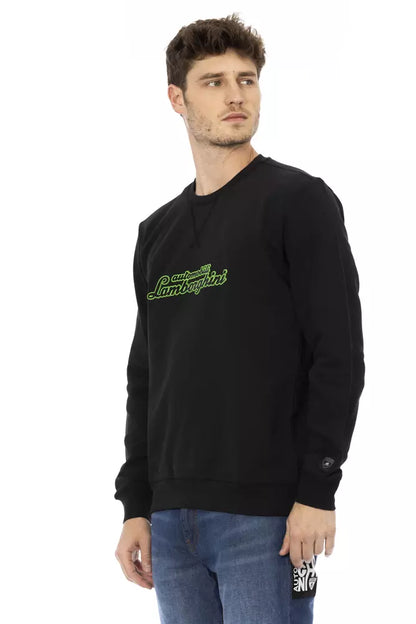 Automobili Lamborghini Herrenpullover aus schwarzer Baumwolle