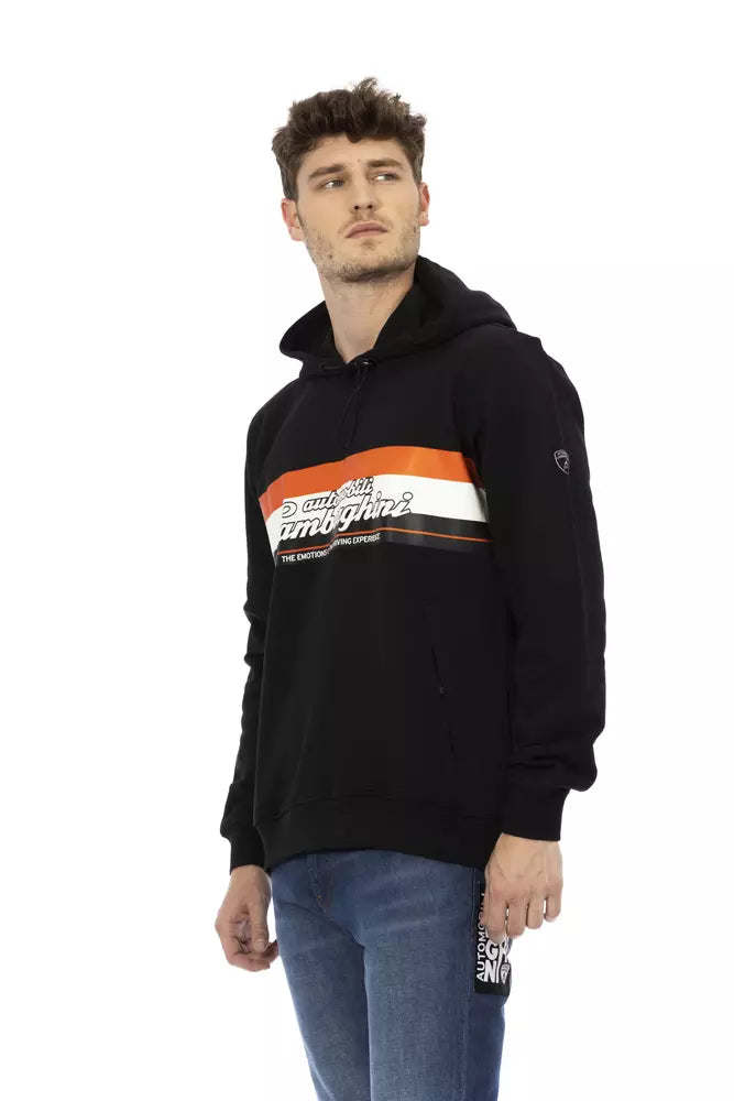 Automobili Lamborghini Herren-Kapuzenpullover aus schwarzer Baumwolle
