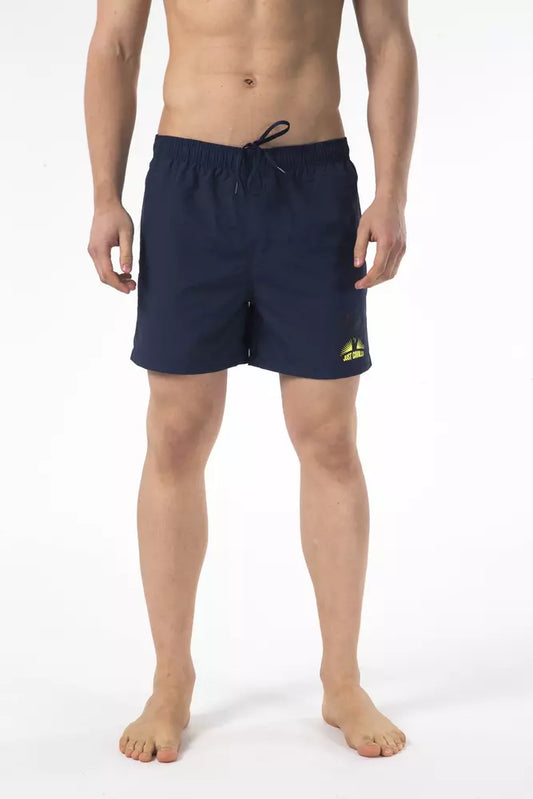 Just Cavalli Blaue Nylon-Badeshorts für Herren