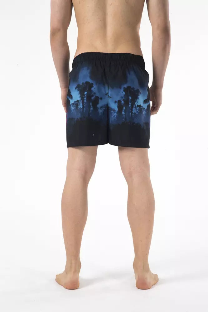 Just Cavalli Schwarze Polyester-Badeshorts für Herren