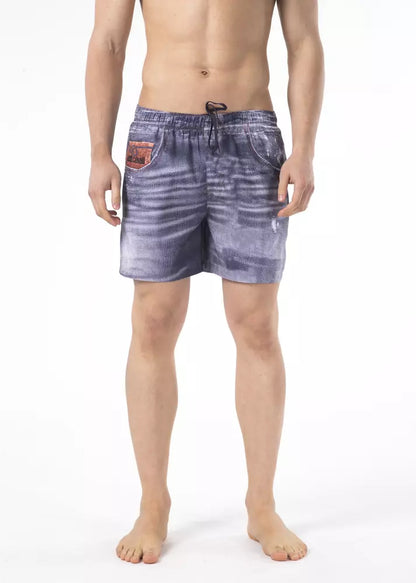Just Cavalli Blaue Polyester Herren Badeshorts