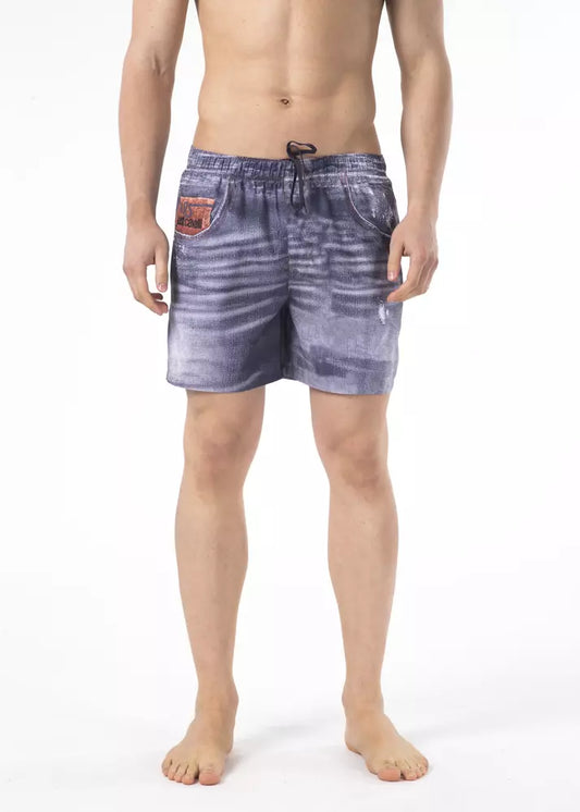 Just Cavalli Blaue Polyester Herren Badeshorts
