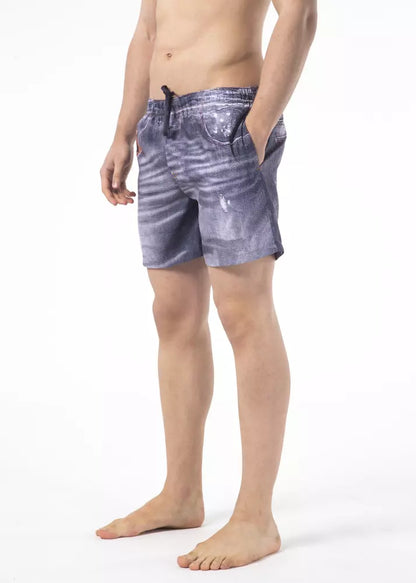 Just Cavalli Blaue Polyester Herren Badeshorts