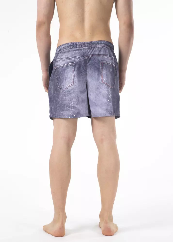 Just Cavalli Blaue Polyester Herren Badeshorts