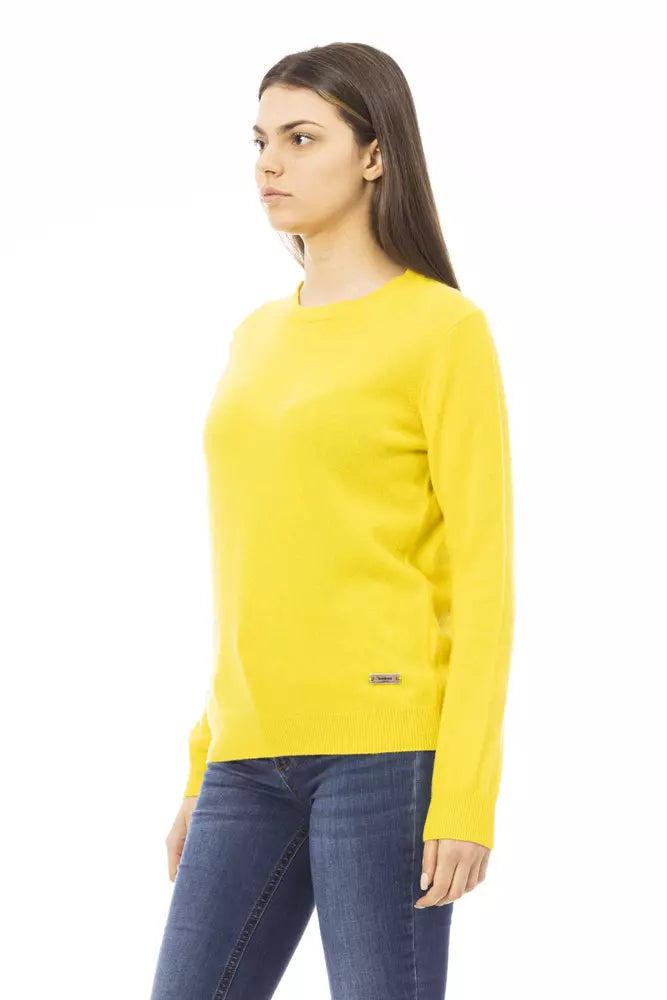 Baldinini Trend Gelber Kaschmir Damen Pullover