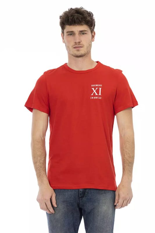 Bikkembergs Rotes Baumwoll-T-Shirt für Herren