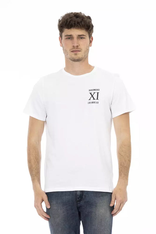Bikkembergs – Elegantes weißes T-Shirt mit Frontprint