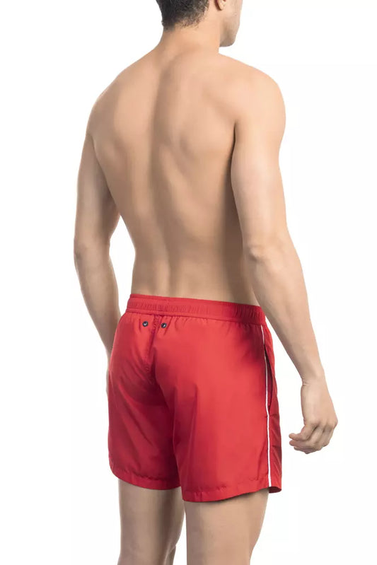 Bikkembergs – Rote Polyester-Badeshorts für Herren