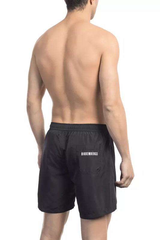 Bikkembergs – Schwarze Polyester-Badeshorts für Herren