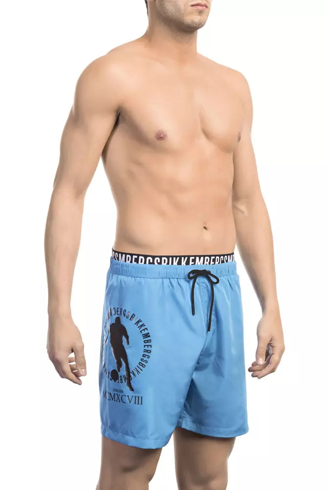 Bikkembergs Herren-Badeshorts aus hellblauem Polyester