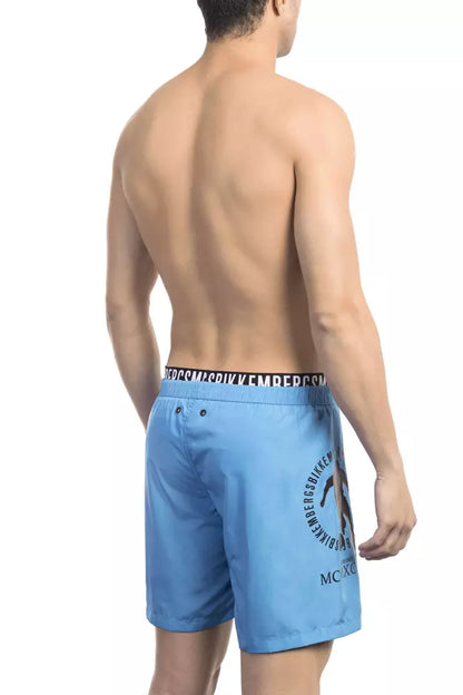 Bikkembergs Herren-Badeshorts aus hellblauem Polyester