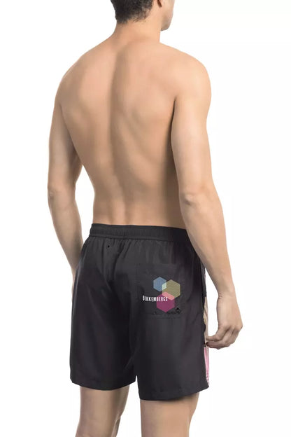Bikkembergs Herren-Badeshorts aus schwarzem Polyester