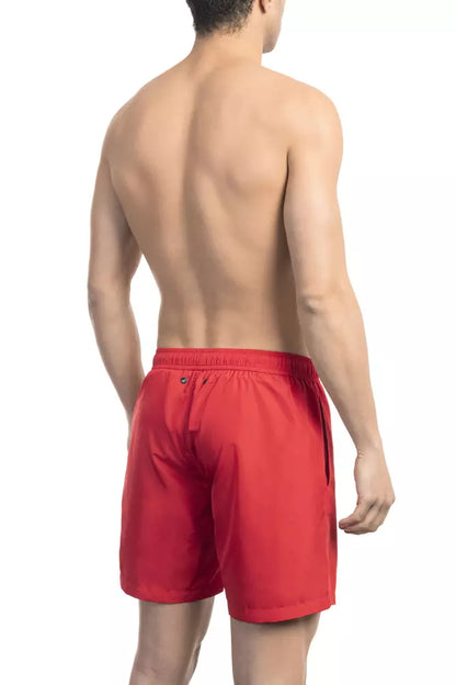 Bikkembergs – Rote Polyester-Badeshorts für Herren