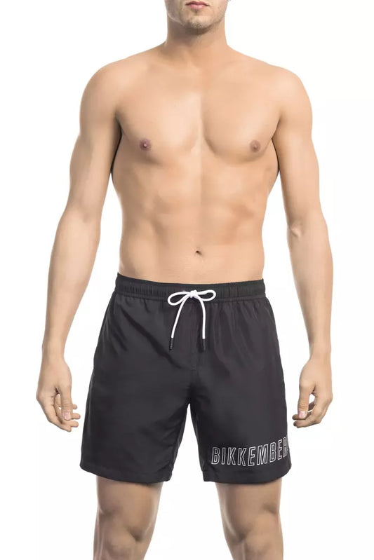 Bikkembergs – Schwarze Polyester-Badeshorts für Herren