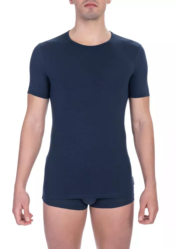 Bikkembergs Blaues Baumwoll-T-Shirt für Herren
