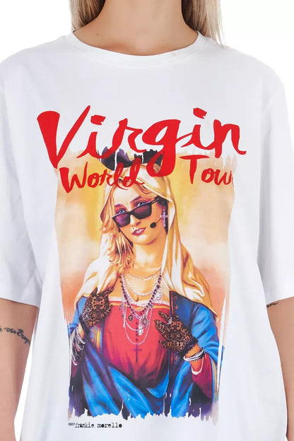Frankie Morello Weißes Baumwoll-T-Shirt für Damen