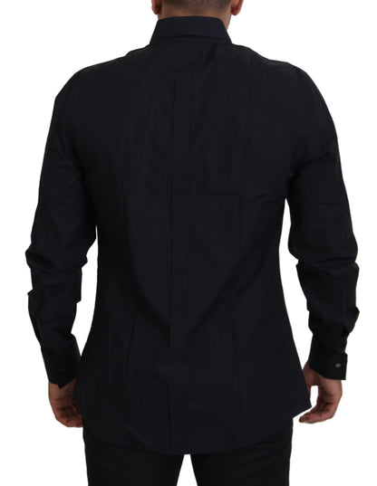 Dolce &amp; Gabbana Herrenhemd in Slim Fit aus Baumwolle in Schwarz und Gold