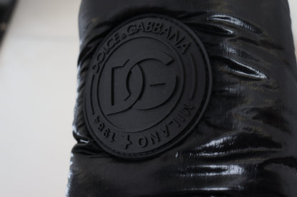 Dolce &amp; Gabbana – Schwarze, gepolsterte Winterschuhe mit Wadenmitte