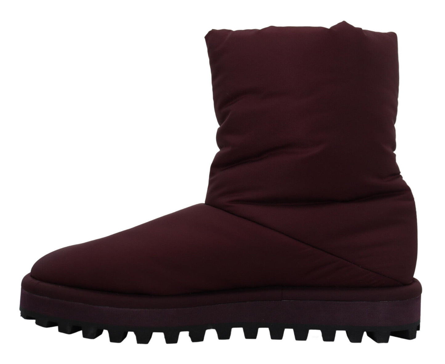 Dolce &amp; Gabbana Bordeaux Nylon Stiefel Gepolsterte Halbschuhe