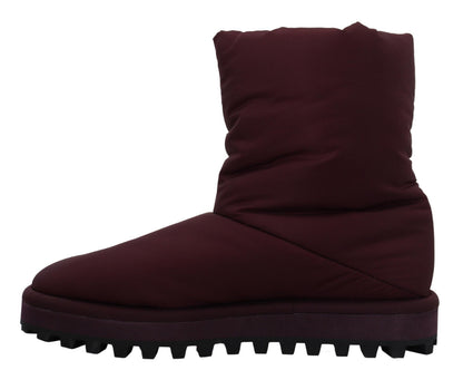 Dolce &amp; Gabbana Bordeaux Nylon Stiefel Gepolsterte Halbschuhe