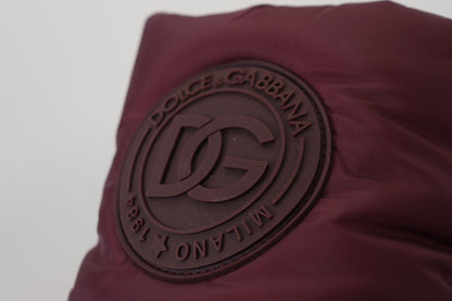 Dolce &amp; Gabbana Bordeaux Nylon Stiefel Gepolsterte Halbschuhe