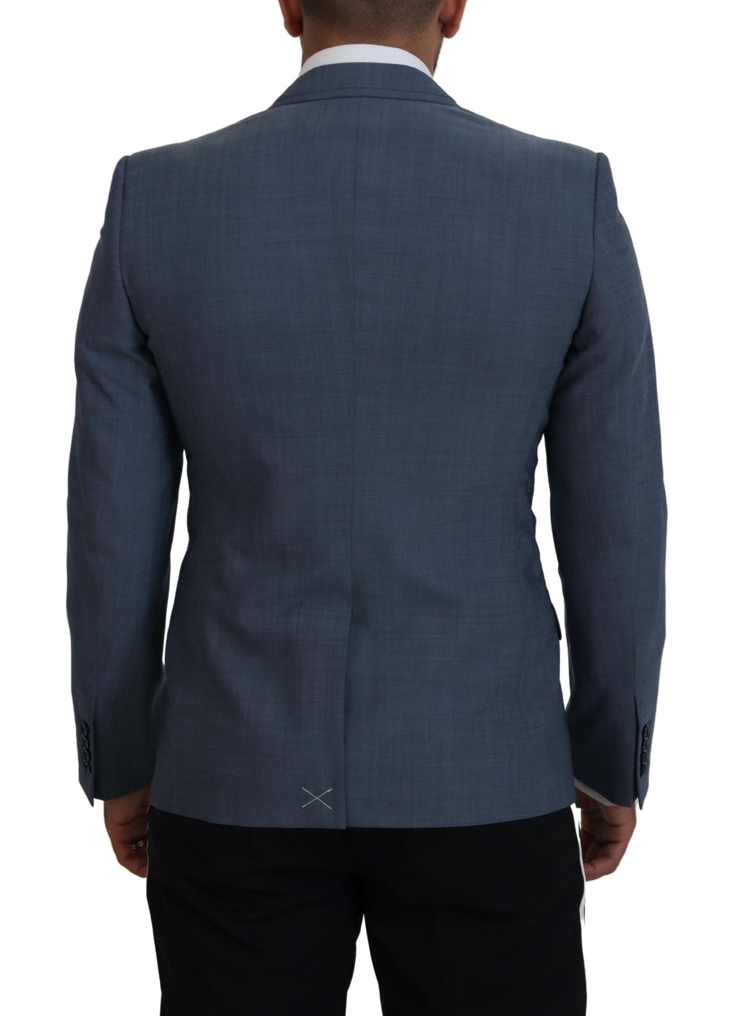Dolce &amp; Gabbana – Blauer Slim Fit-Blazer aus Wollstretch